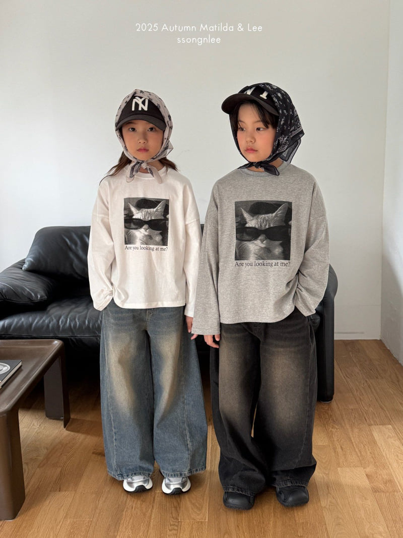 Matilda & Lee - Korean Children Fashion - #fashionkids - Faded Maxi Wide Denim Pants - 9