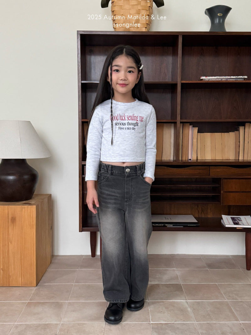 Matilda & Lee - Korean Children Fashion - #fashionkids - Good Luck Ribbed Crop Tee - 9