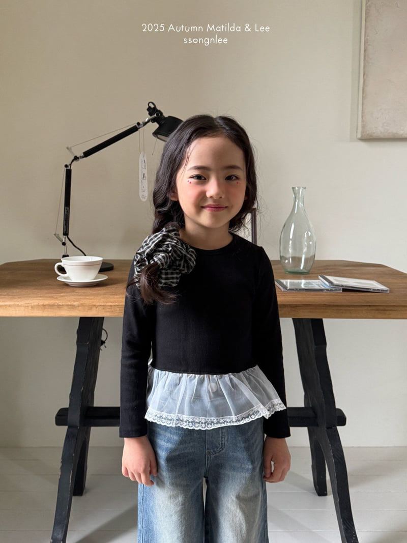 Matilda & Lee - Korean Children Fashion - #fashionkids - Lace Ribbed Tee - 10