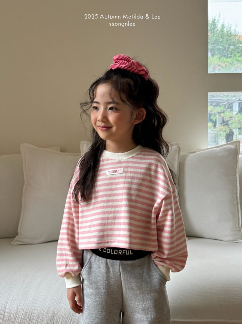 Matilda & Lee - Korean Children Fashion - #fashionkids - Stripe Crop Sweatshirt