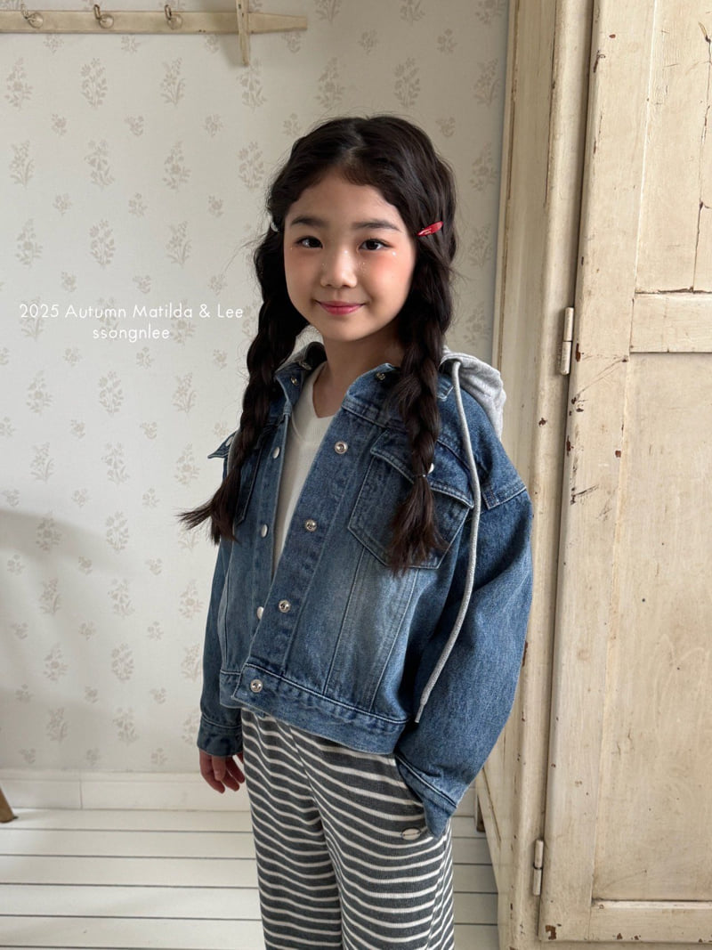 Matilda & Lee - Korean Children Fashion - #fashionkids - Hooded Denim Jacket - 6