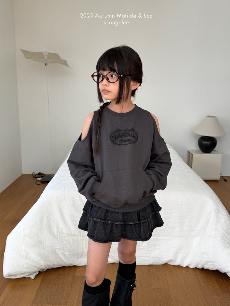 Matilda & Lee - Korean Children Fashion - #fashionkids - Western Off-Shoulder Sweatshirt - 5
