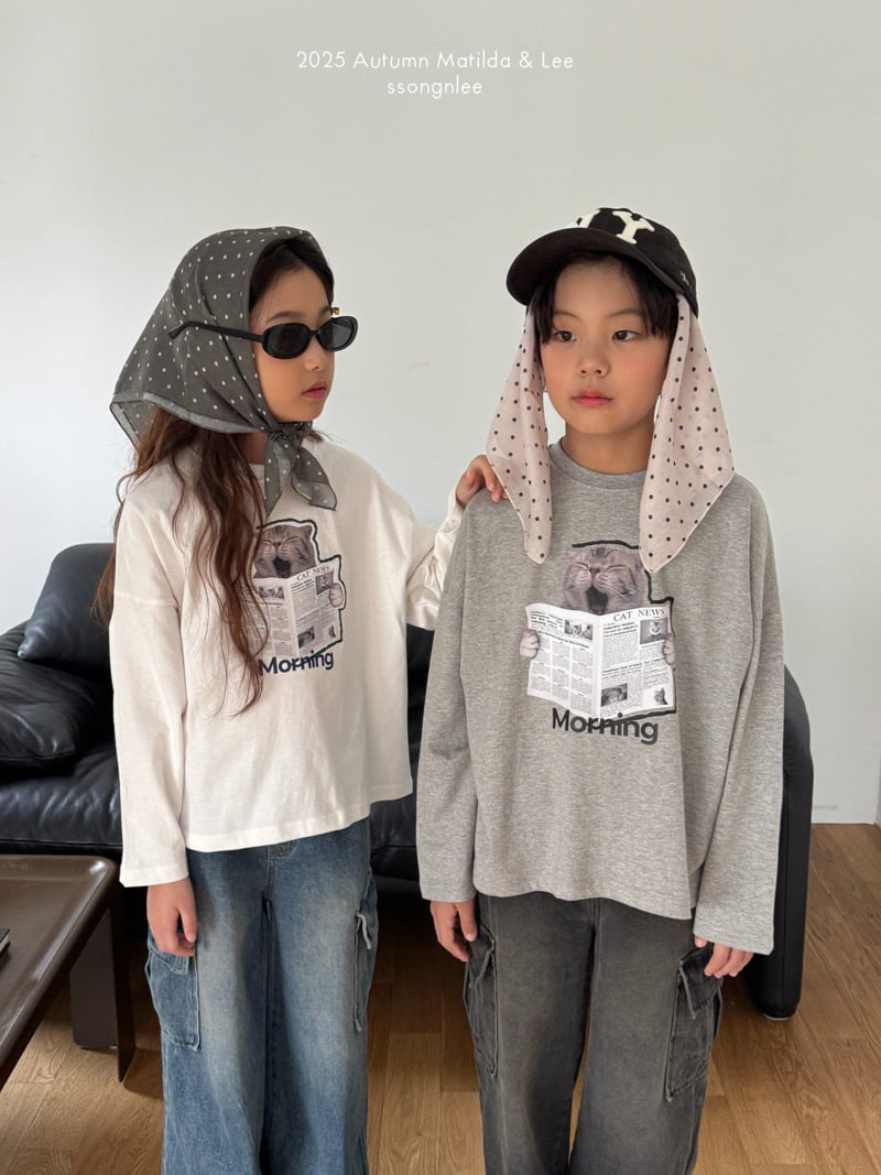 Matilda & Lee - Korean Children Fashion - #discoveringself - Cat Morning Tee - 4