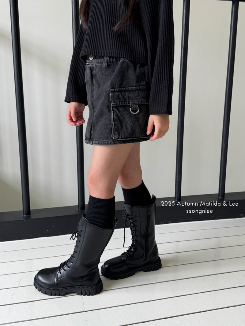 Matilda & Lee - Korean Children Fashion - #fashionkids - Open-Up Layered Denim Skirt
