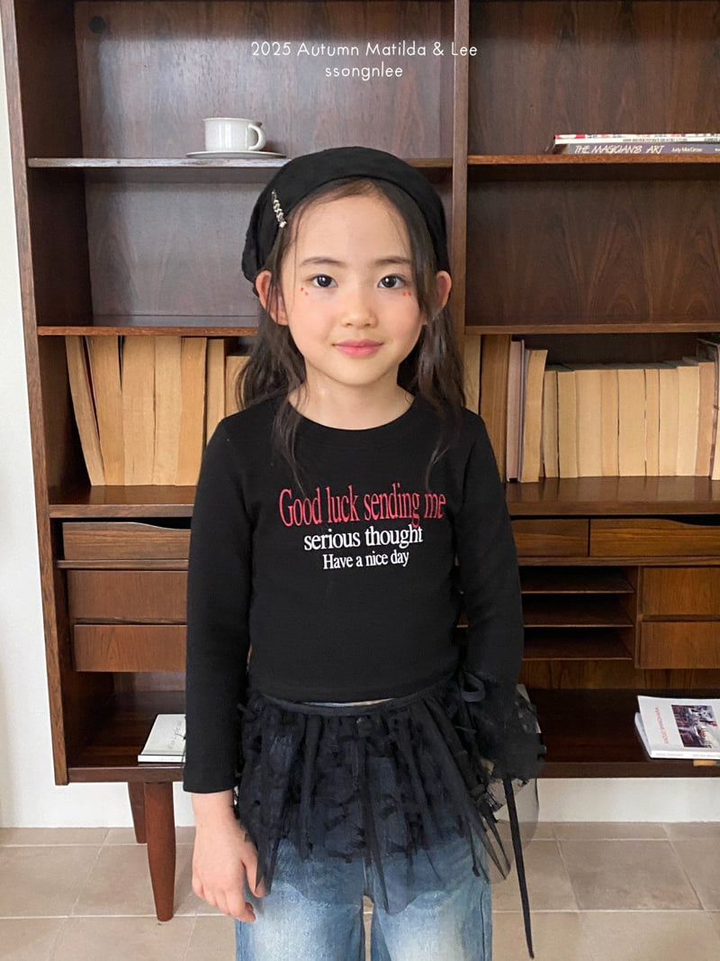 Matilda & Lee - Korean Children Fashion - #kidsshorts - Good Luck Ribbed Crop Tee - 10