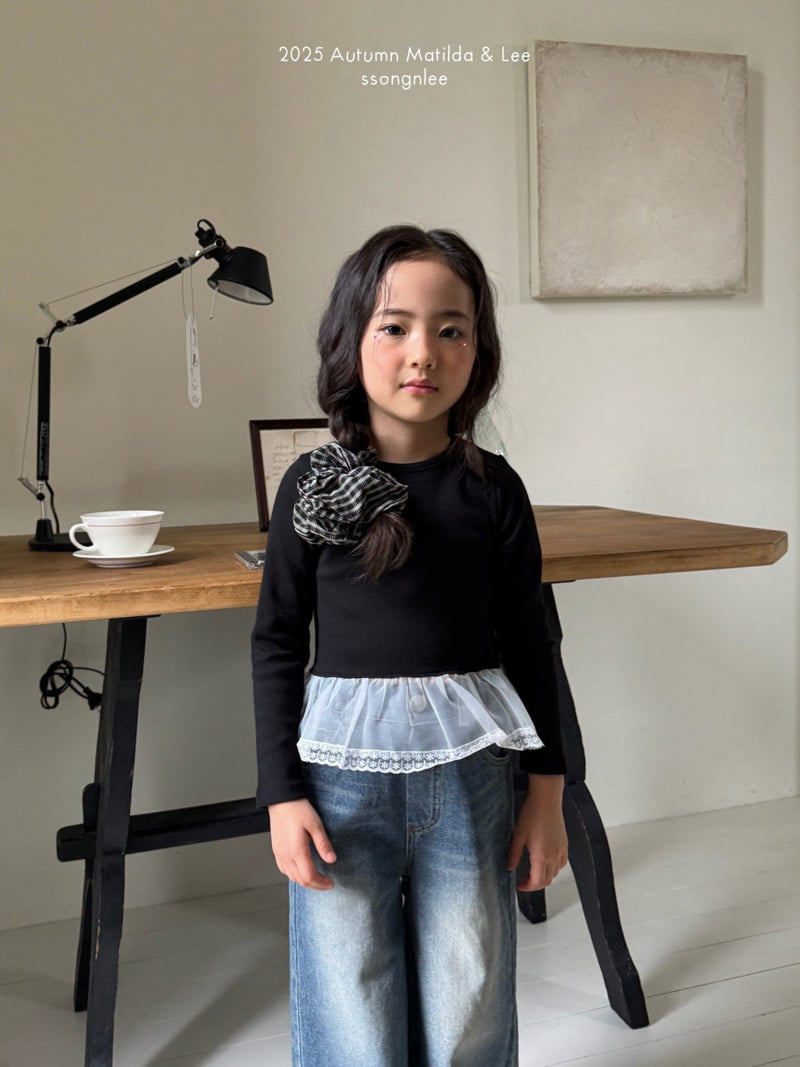 Matilda & Lee - Korean Children Fashion - #kidsshorts - Lace Ribbed Tee - 11