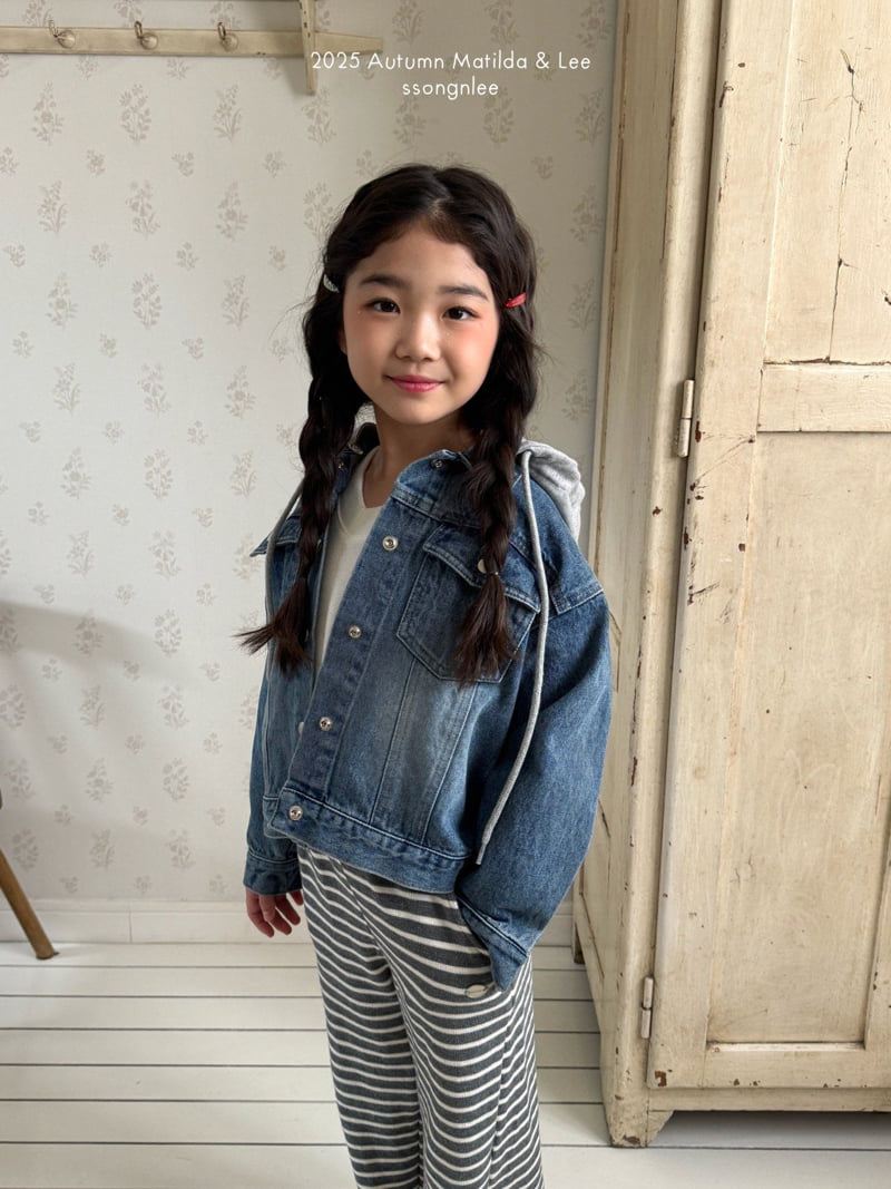 Matilda & Lee - Korean Children Fashion - #kidsshorts - Hooded Denim Jacket - 7