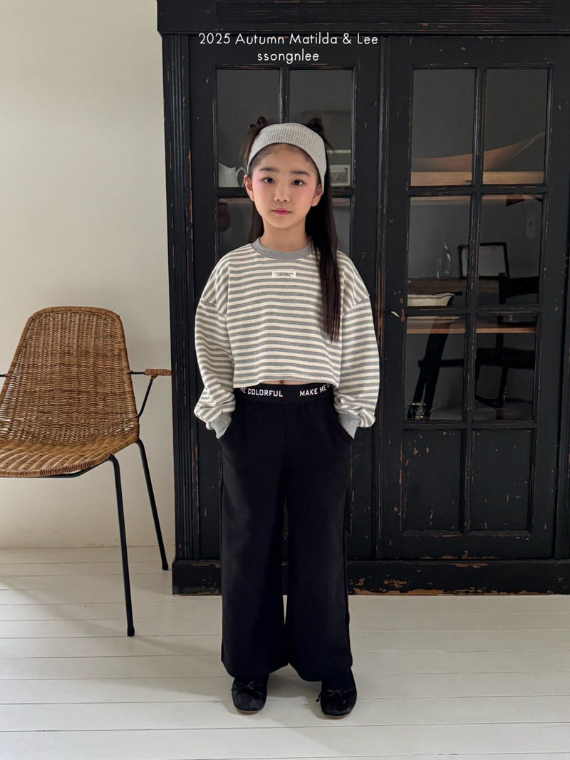 Matilda & Lee - Korean Children Fashion - #kidsstore - Stripe Crop Sweatshirt - 3