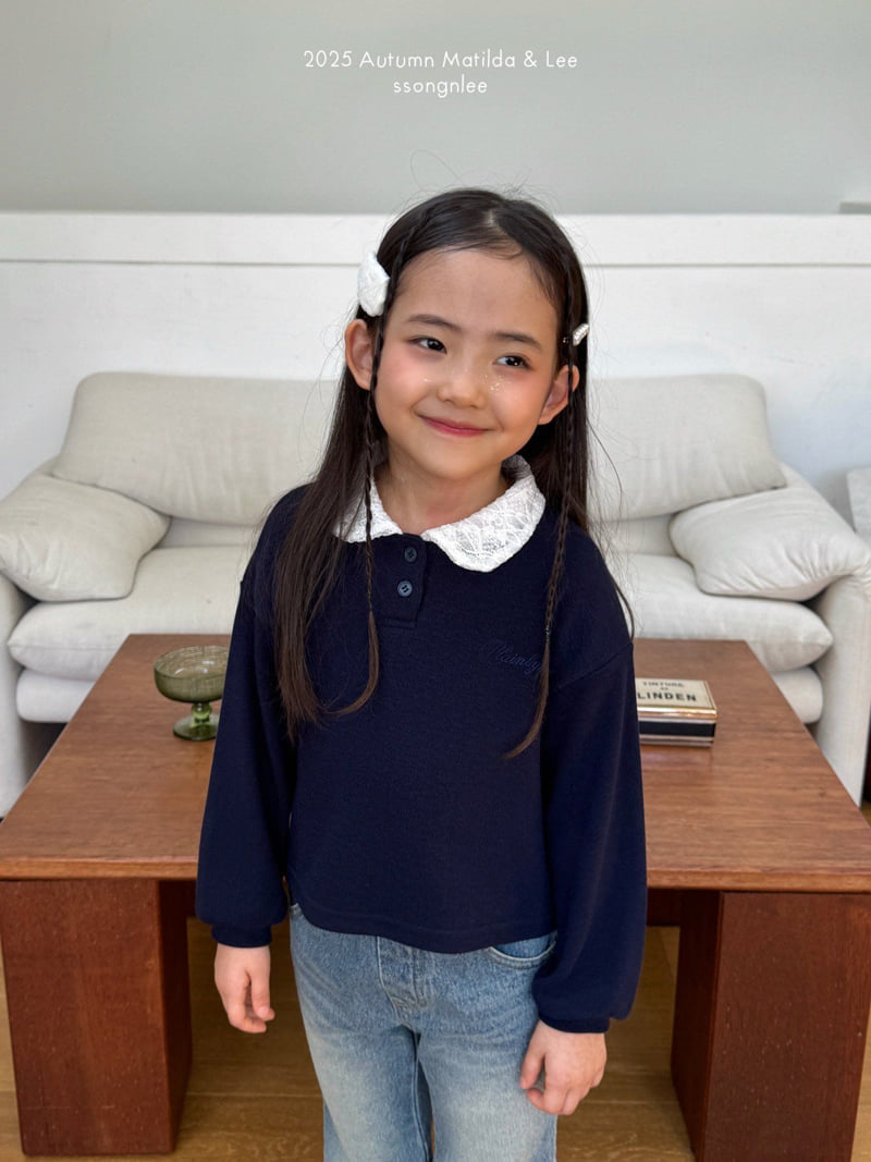 Matilda & Lee - Korean Children Fashion - #kidsstore - Lace Collar Knit Tee