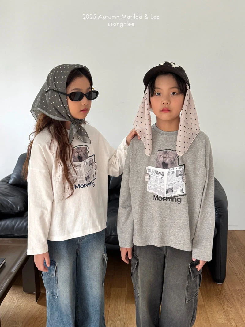 Matilda & Lee - Korean Children Fashion - #kidsstore - Cat Morning Tee - 6