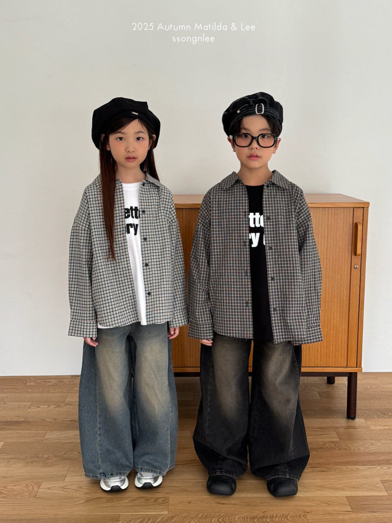 Matilda & Lee - Korean Children Fashion - #kidzfashiontrend - Faded Maxi Wide Denim Pants - 12