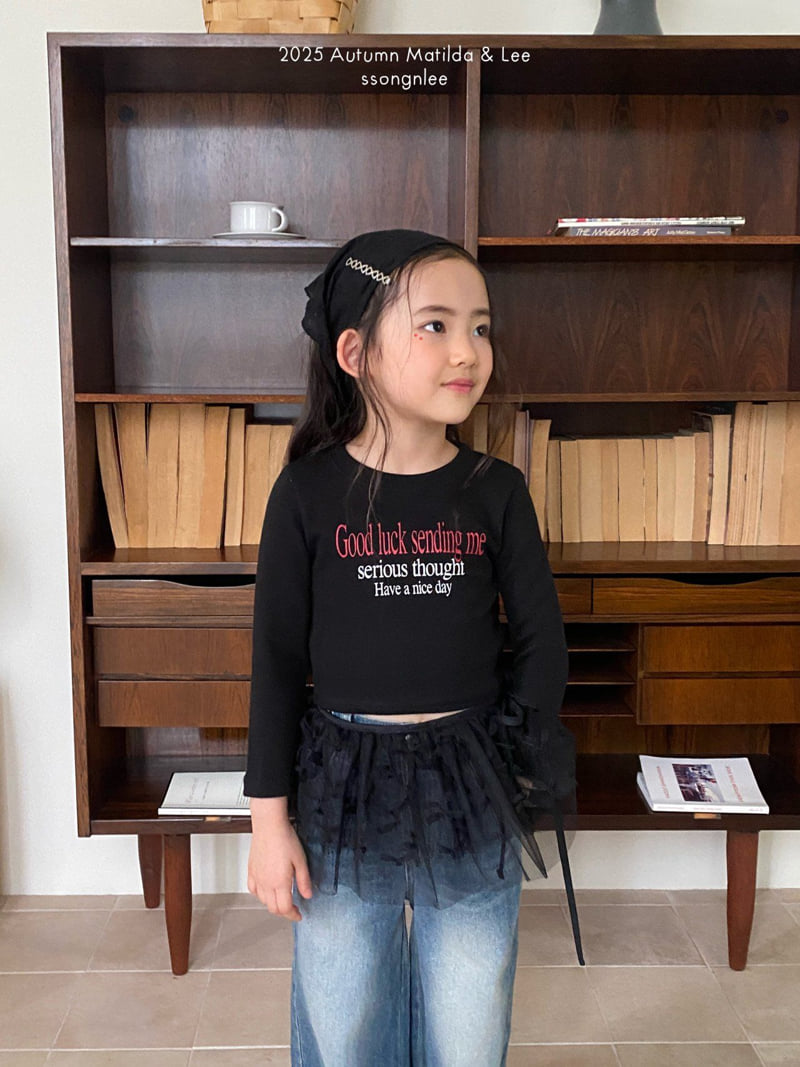 Matilda & Lee - Korean Children Fashion - #kidzfashiontrend - Good Luck Ribbed Crop Tee - 12