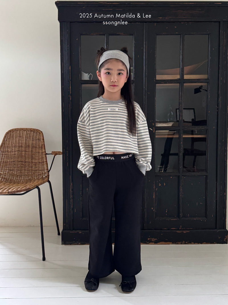 Matilda & Lee - Korean Children Fashion - #kidsstore - Stripe Crop Sweatshirt - 4