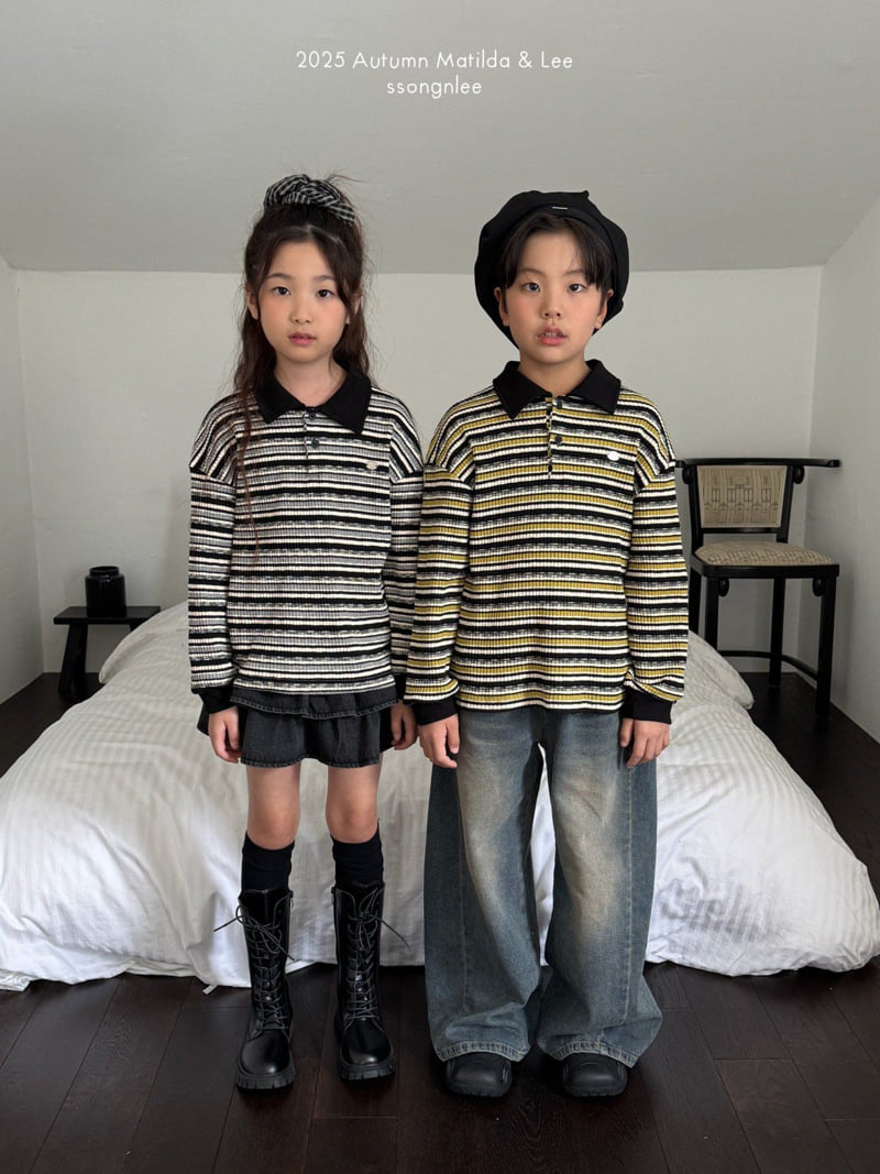 Matilda & Lee - Korean Children Fashion - #littlefashionista - Ribbed Stripe Knit Tee - 3