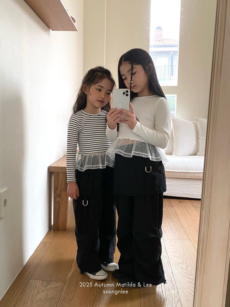 Matilda & Lee - Korean Children Fashion - #littlefashionista - Lace Ribbed Tee