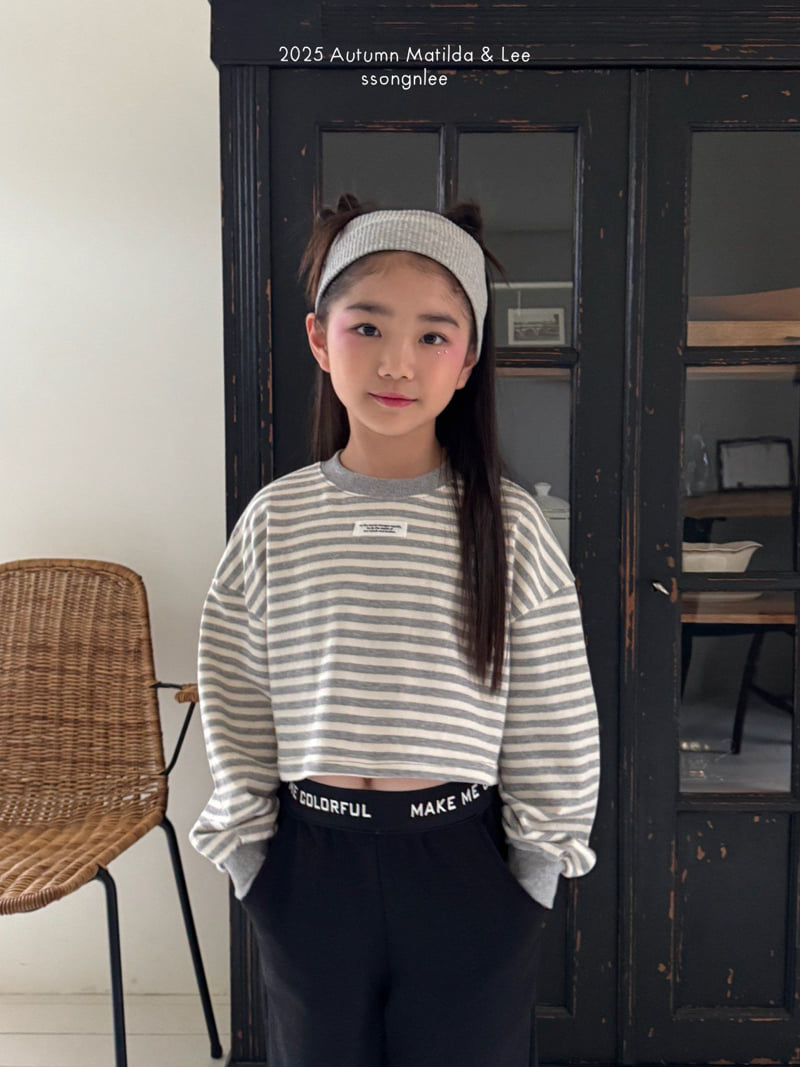 Matilda & Lee - Korean Children Fashion - #littlefashionista - Stripe Crop Sweatshirt - 6
