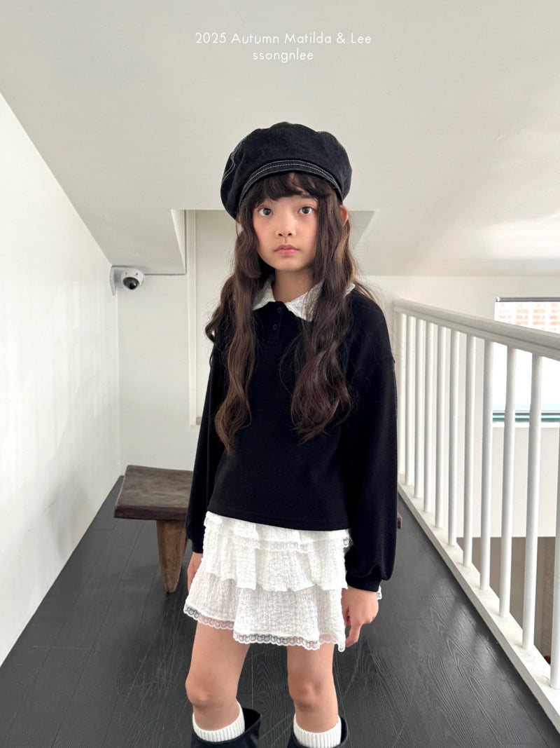 Matilda & Lee - Korean Children Fashion - #Kfashion4kids - Lace Collar Knit Tee - 4