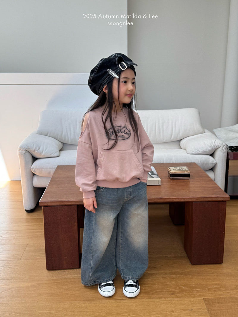 Matilda & Lee - Korean Children Fashion - #littlefashionista - Western Off-Shoulder Sweatshirt - 10