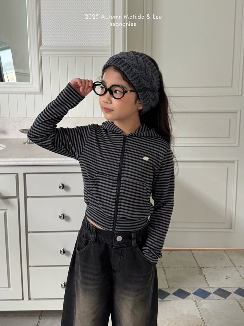 Matilda & Lee - Korean Children Fashion - #littlefashionista - Ribbed Crop Hood Zip-Up