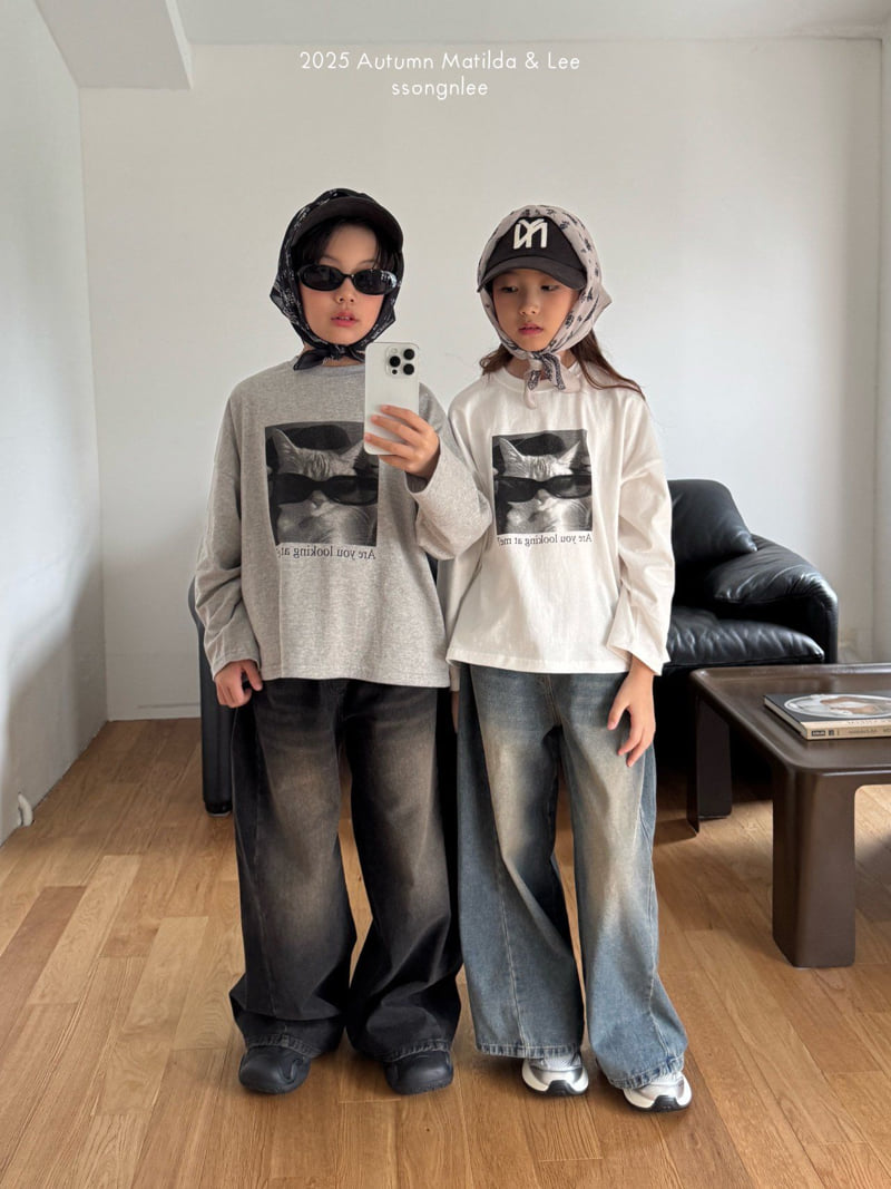 Matilda & Lee - Korean Children Fashion - #magicofchildhood - Faded Maxi Wide Denim Pants