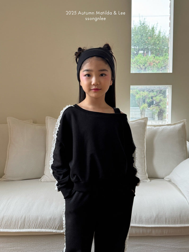 Matilda & Lee - Korean Children Fashion - #magicofchildhood - Lace Shoulder Sweatshirt - 5