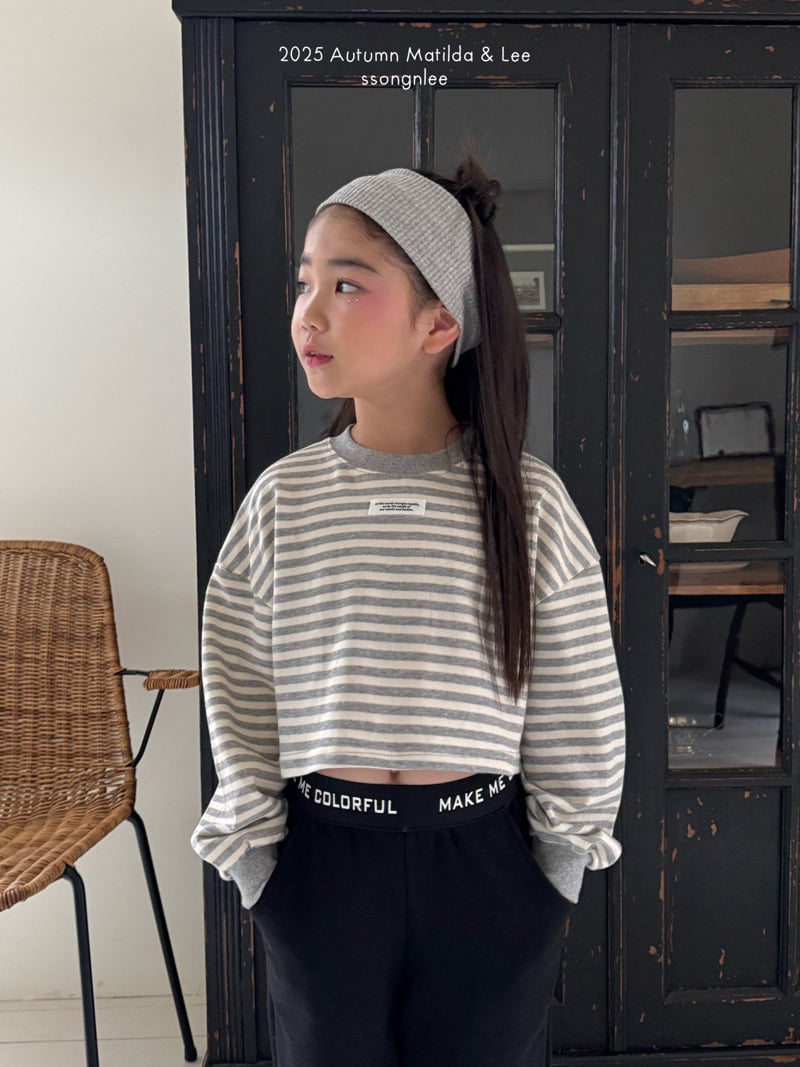 Matilda & Lee - Korean Children Fashion - #magicofchildhood - Stripe Crop Sweatshirt - 7