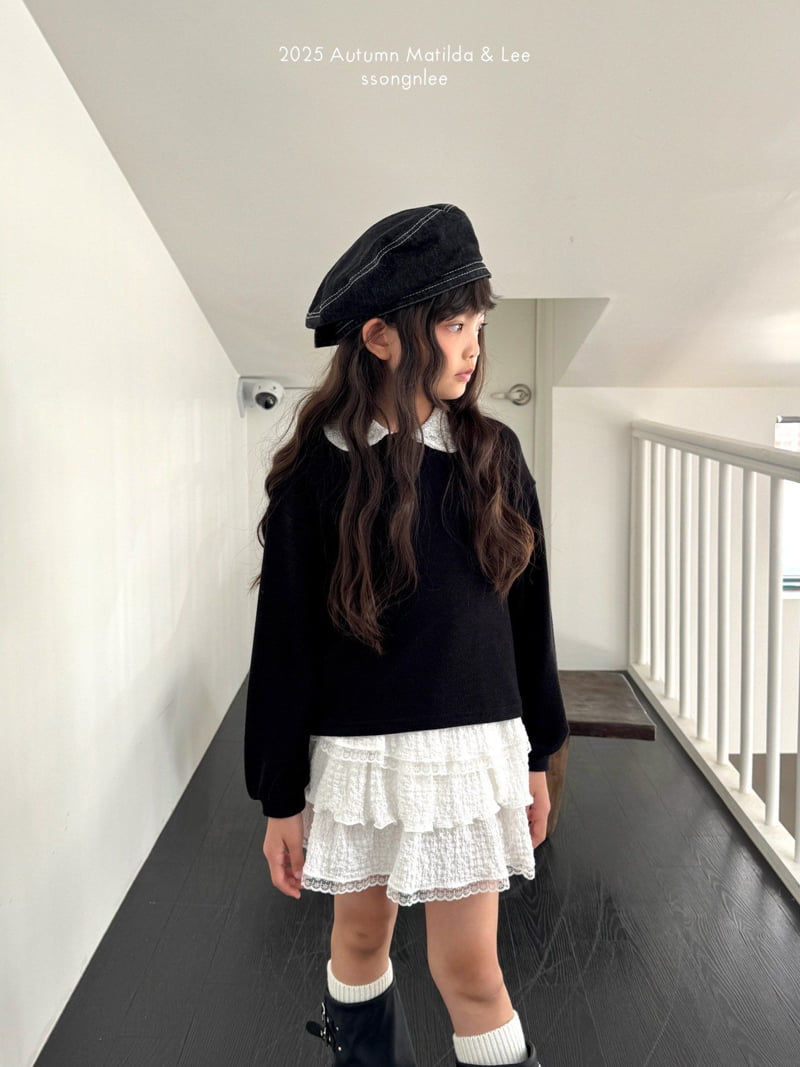 Matilda & Lee - Korean Children Fashion - #magicofchildhood - Lace Collar Knit Tee - 5