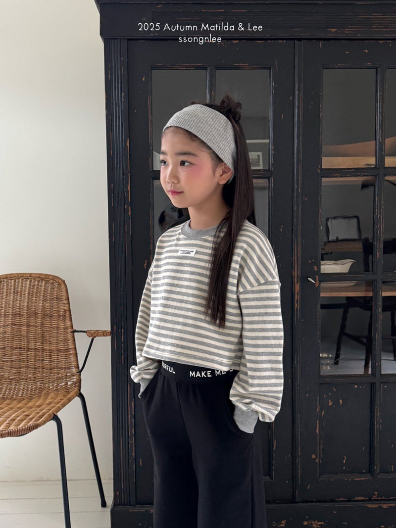Matilda & Lee - Korean Children Fashion - #minifashionista - Stripe Crop Sweatshirt - 8