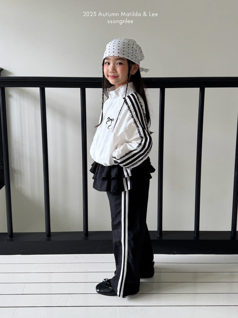 Matilda & Lee - Korean Children Fashion - #minifashionista - Ruffle Line Track Pants - 5