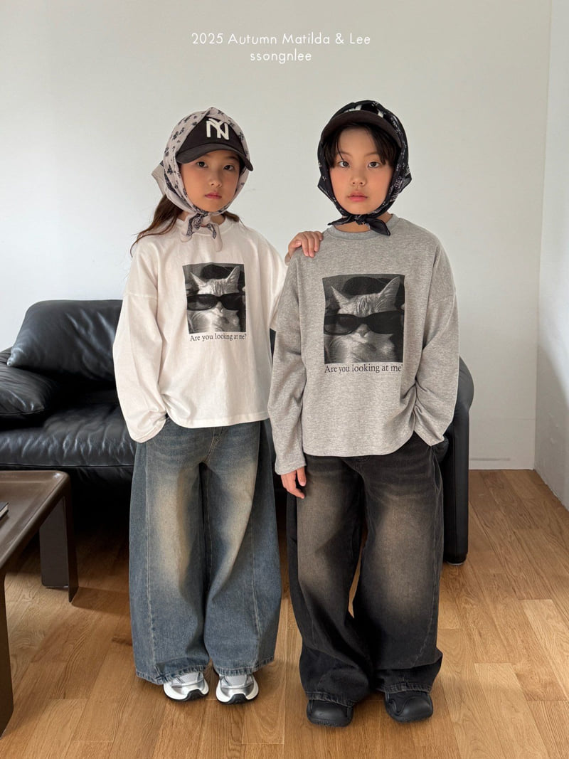 Matilda & Lee - Korean Children Fashion - #prettylittlegirls - Faded Maxi Wide Denim Pants - 3