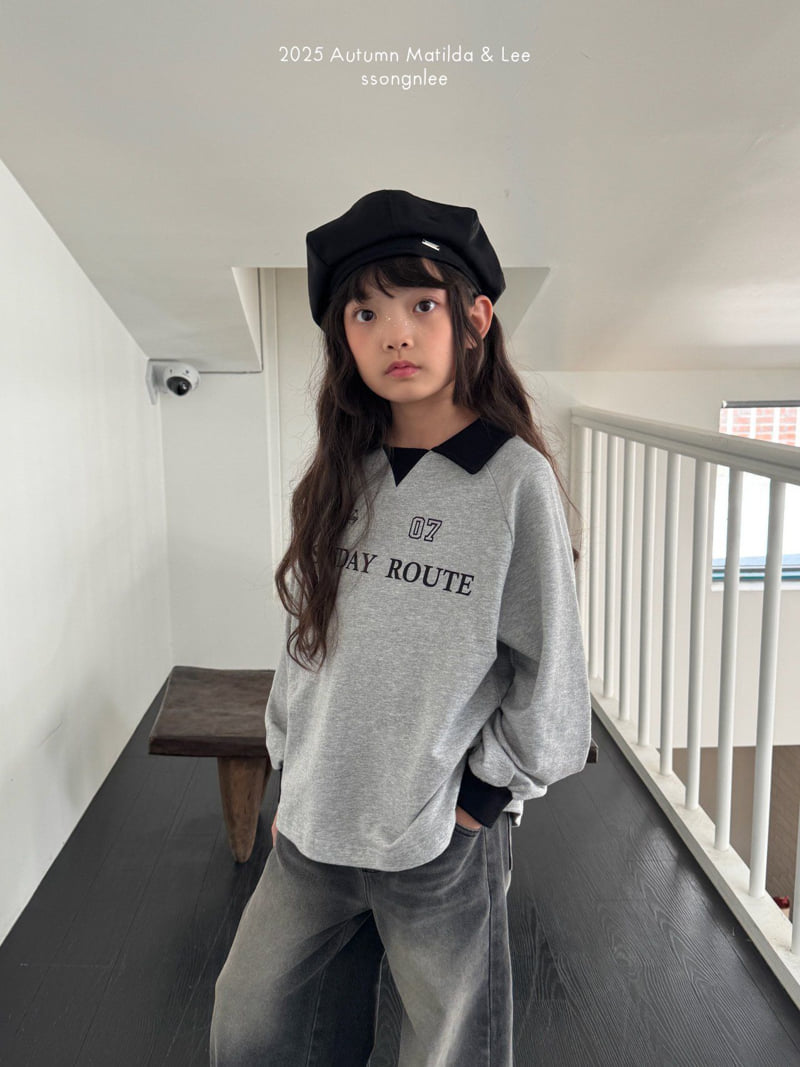 Matilda & Lee - Korean Children Fashion - #prettylittlegirls - Sunday Route Collar Sweatshirt - 5