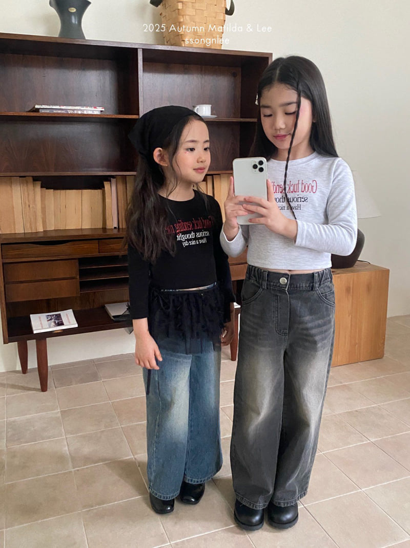 Matilda & Lee - Korean Children Fashion - #prettylittlegirls - Good Luck Ribbed Crop Tee