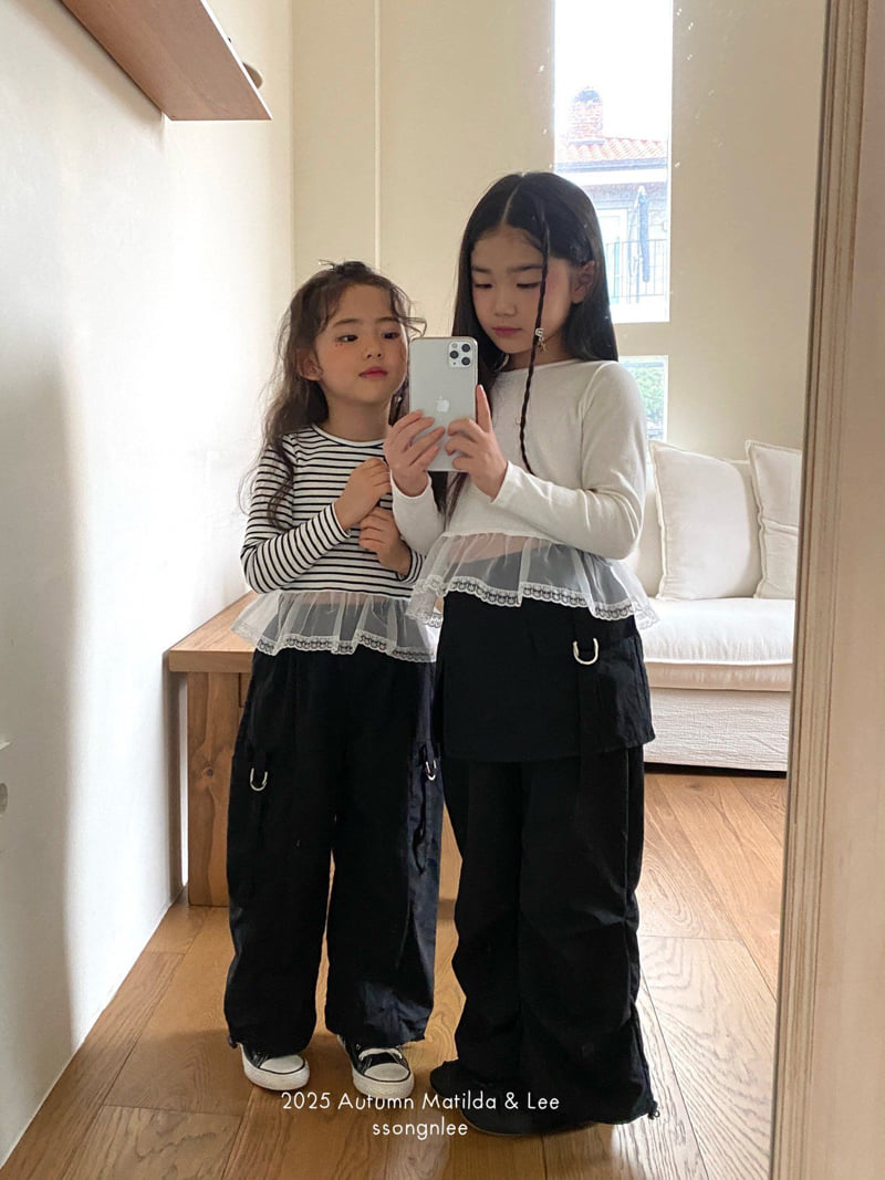 Matilda & Lee - Korean Children Fashion - #minifashionista - Lace Ribbed Tee - 4