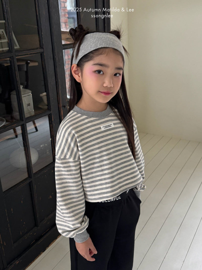 Matilda & Lee - Korean Children Fashion - #prettylittlegirls - Stripe Crop Sweatshirt - 9