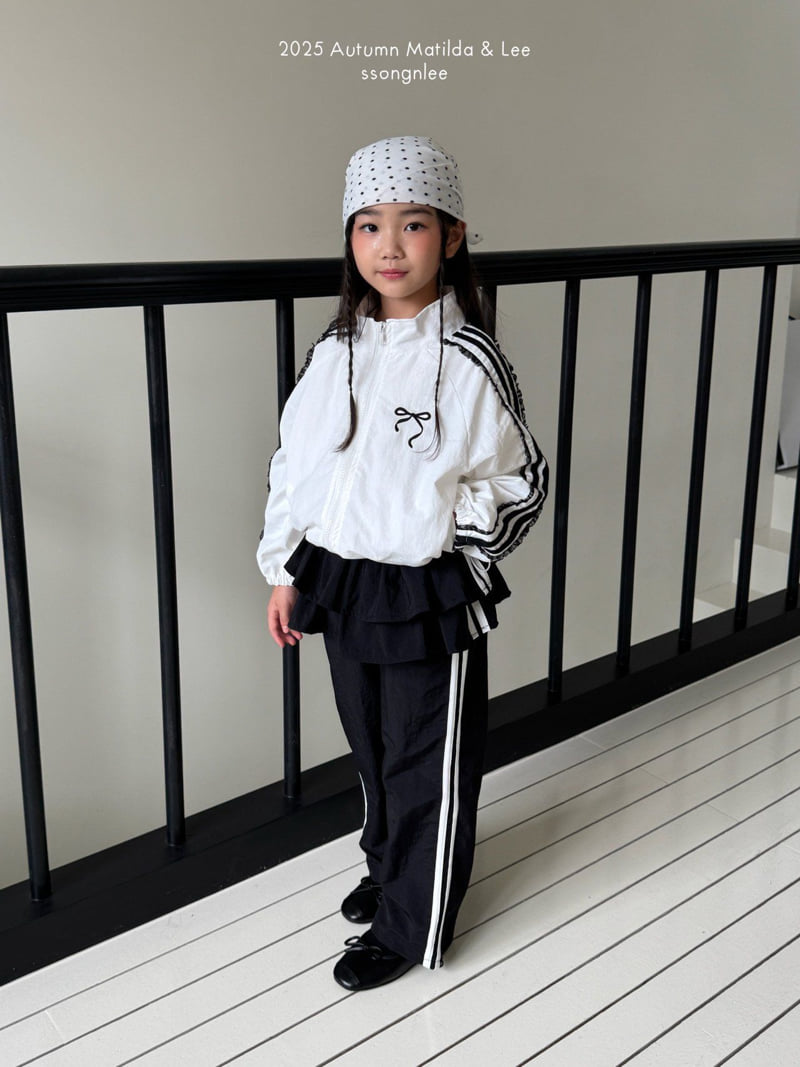 Matilda & Lee - Korean Children Fashion - #prettylittlegirls - Ruffle Line Track Pants - 6