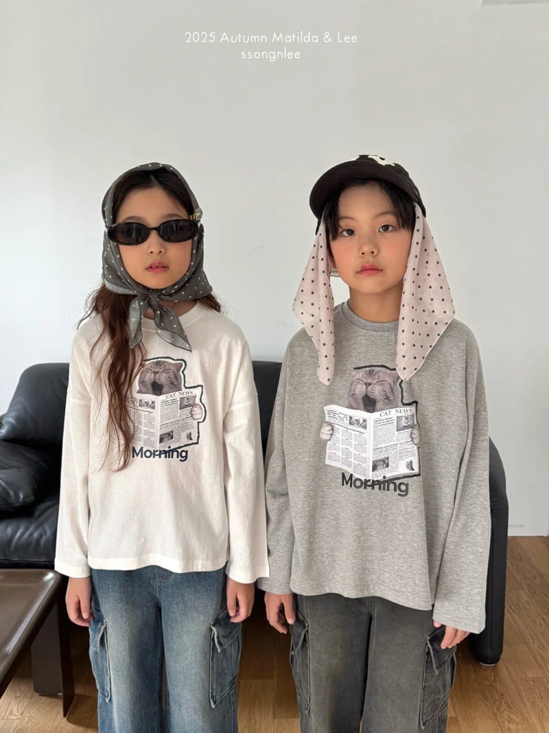 Matilda & Lee - Korean Children Fashion - #prettylittlegirls - Cat Morning Tee - 12