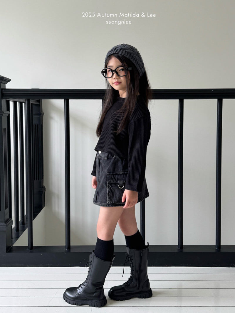 Matilda & Lee - Korean Children Fashion - #prettylittlegirls - Open-Up Layered Denim Skirt - 9