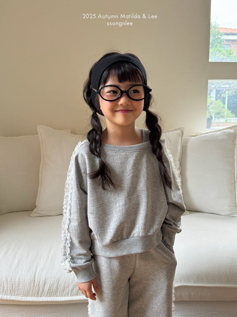 Matilda & Lee - Korean Children Fashion - #stylishchildhood - Lace Shoulder Sweatshirt - 10