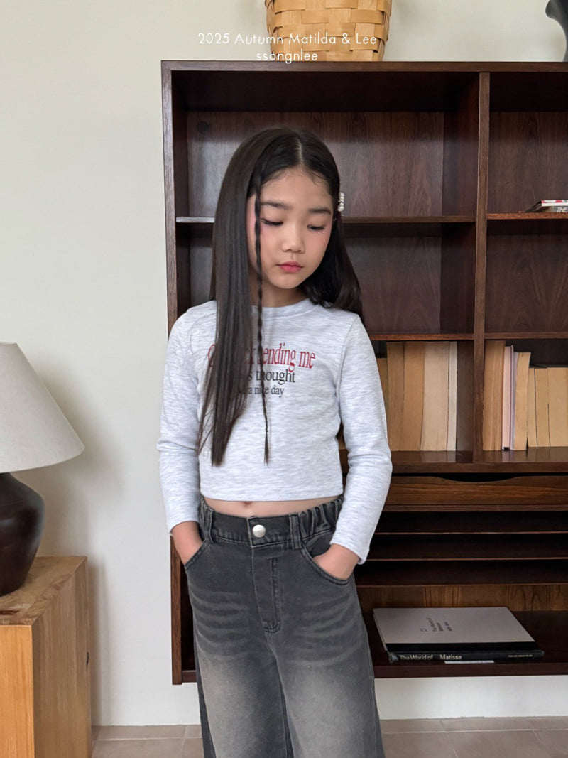 Matilda & Lee - Korean Children Fashion - #toddlerclothing - Good Luck Ribbed Crop Tee - 4
