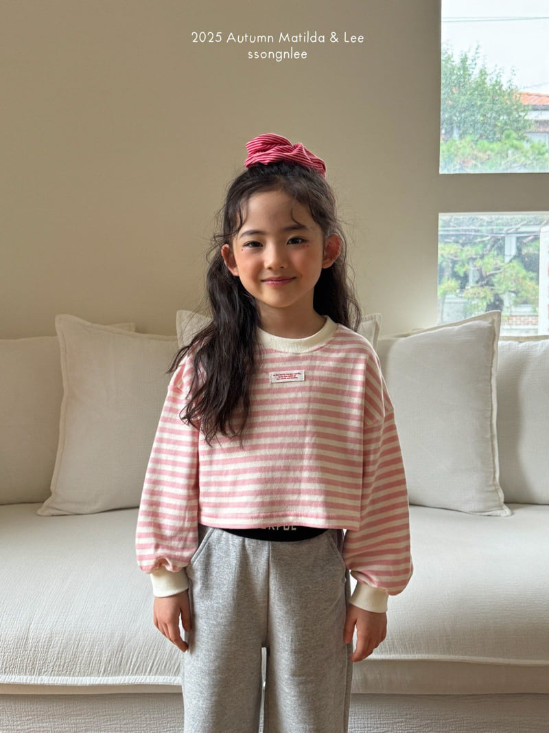 Matilda & Lee - Korean Children Fashion - #stylishchildhood - Stripe Crop Sweatshirt - 12