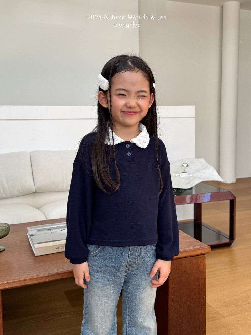 Matilda & Lee - Korean Children Fashion - #stylishchildhood - Lace Collar Knit Tee - 10