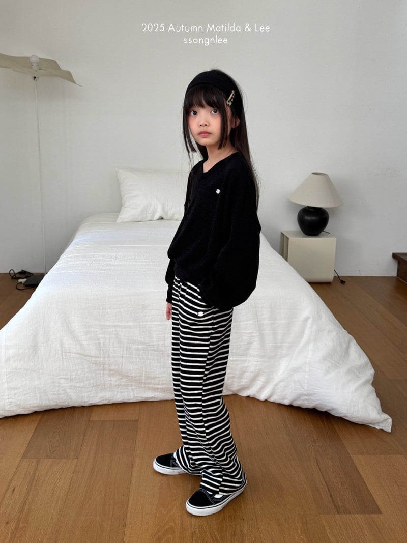 Matilda & Lee - Korean Children Fashion - #todddlerfashion - Stripe Ribbed Pants - 6