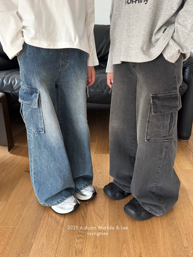 Matilda & Lee - Korean Children Fashion - #todddlerfashion - Cargo Denim Pants
