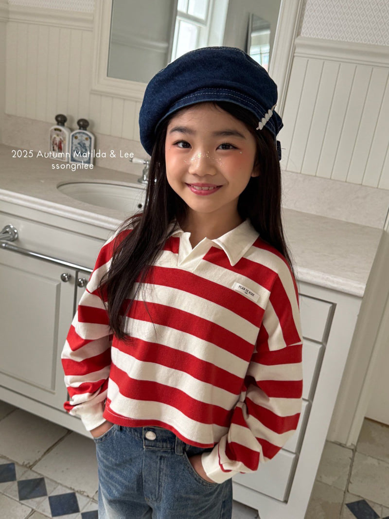 Matilda & Lee - Korean Children Fashion - #todddlerfashion - Plain Collar Crop Tee