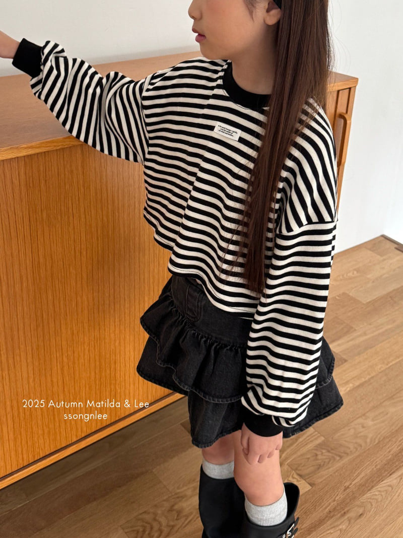 Matilda & Lee - Korean Children Fashion - #todddlerfashion - Stripe Crop Sweatshirt - 10