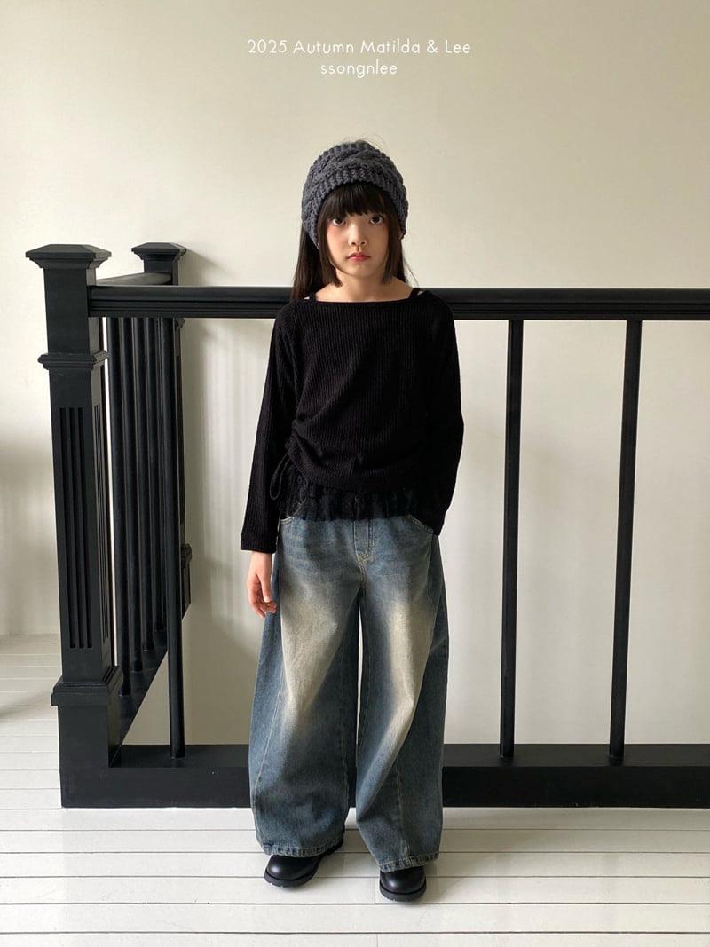 Matilda & Lee - Korean Children Fashion - #todddlerfashion - Lace Shirring Set - 4