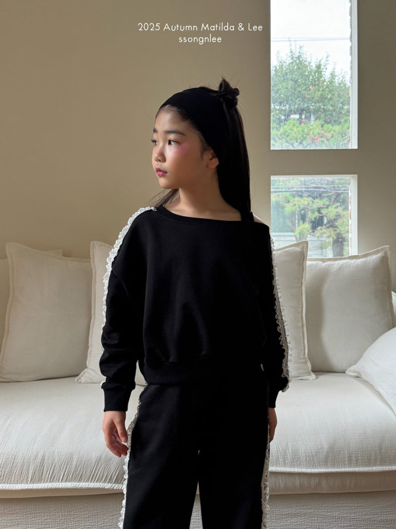Matilda & Lee - Korean Children Fashion - #toddlerclothing - Lace Shoulder Sweatshirt - 9