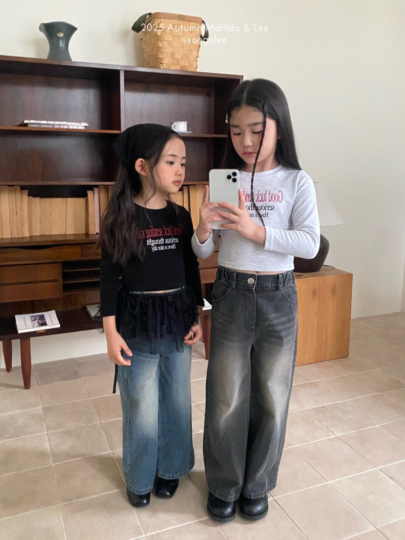 Matilda & Lee - Korean Children Fashion - #toddlerclothing - Good Luck Ribbed Crop Tee - 3