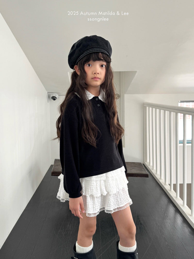 Matilda & Lee - Korean Children Fashion - #toddlerclothing - Lace Collar Knit Tee - 9