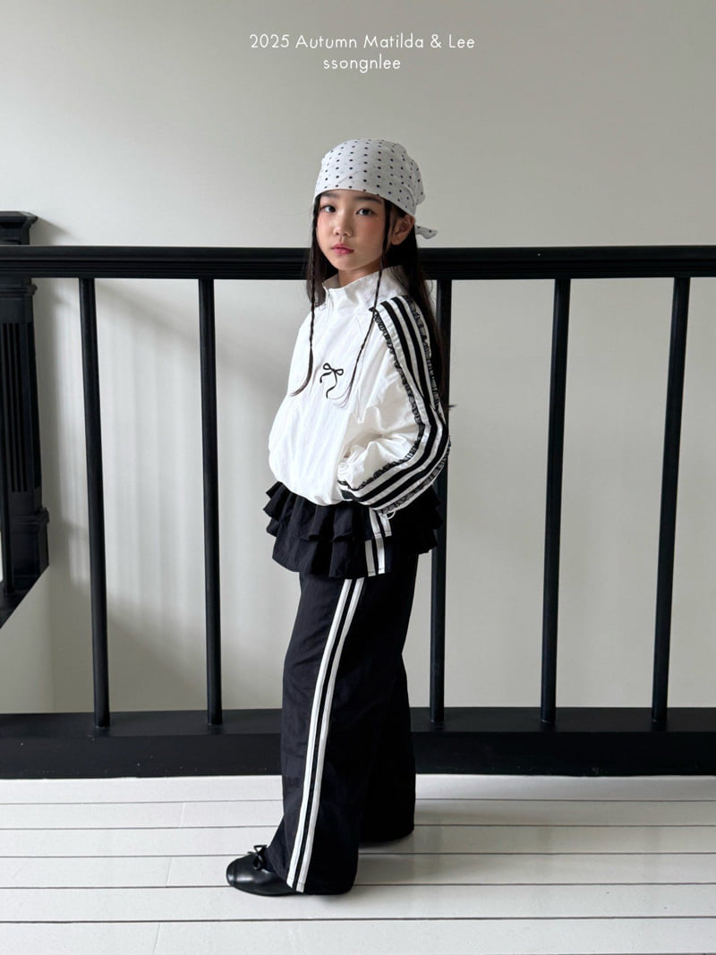 Matilda & Lee - Korean Children Fashion - #toddlerclothing - Ruffle Line Track Pants - 8
